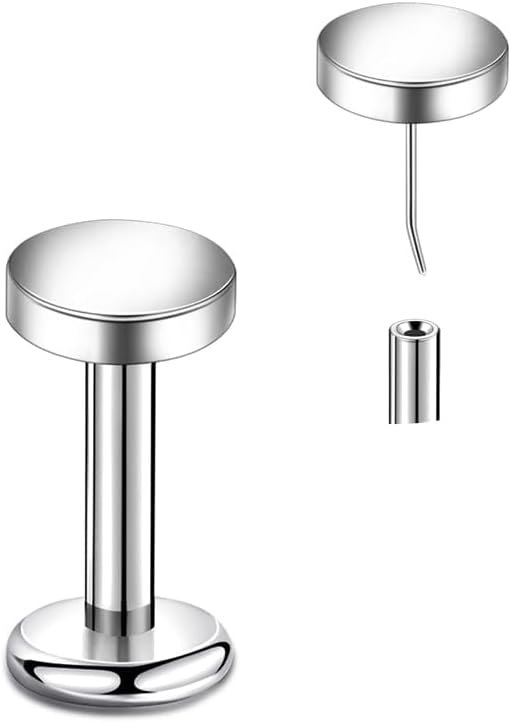 Threadless Nose Ring g23 Titanium 16g 18g 20g Push in Flat Back Earrings Nose Stud Lip Cartilage Helix Daith Piercing