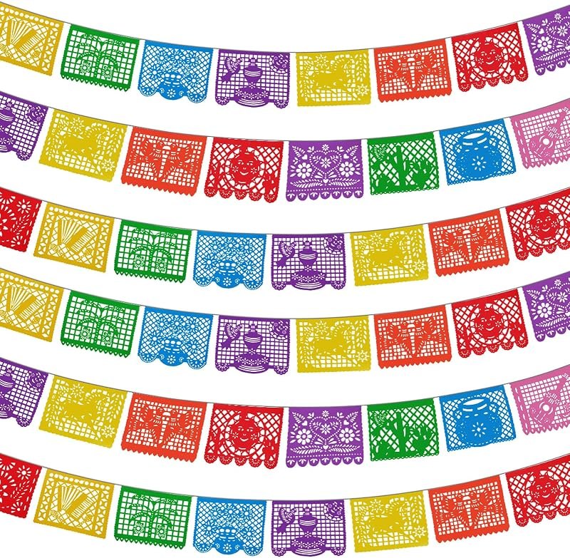 6 Packs 108 Ft Fiesta Party Decorations Mexican Party Banners Papel Picado Banners Cinco De Mayo Decorations Dia De