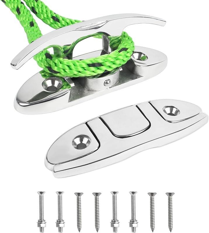 Boat Cleats 4-3/4inch and 6inch,316 Stainless Steel Folding Boat Dock Cleats,Flip Up Dock Cleat Rope Cleat for