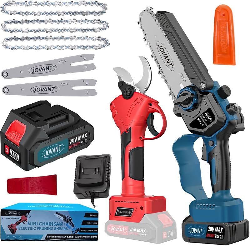 6" Electric Power Chainsaw, Electric Pruner for 1.2 inch Tree Trimming, 6 inch Battery Saw with 20V 4.0Ah Battery
