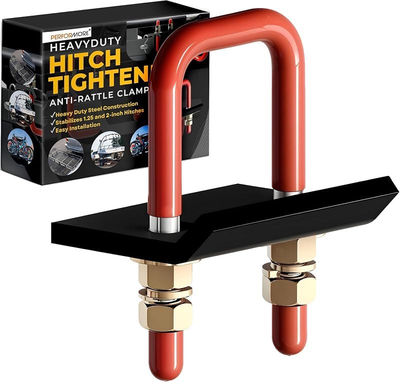 Performore Hitch Tightener Anti-Rattle Stabilizer, 1.25-2 Inch, Red — farm hitch tightener for trailer hitch
