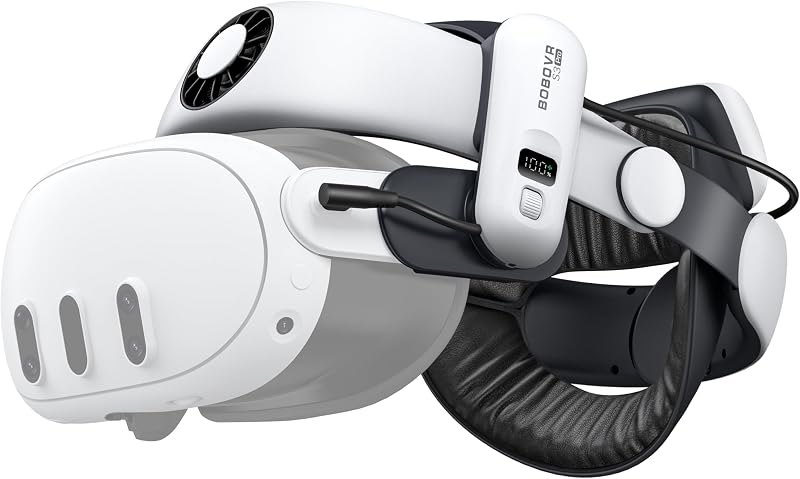 BOBOVR S3 Pro Battery Strap Accessories,Head Air Cooling System and 10000mah Hot-swappable Battery Pack,Compatible