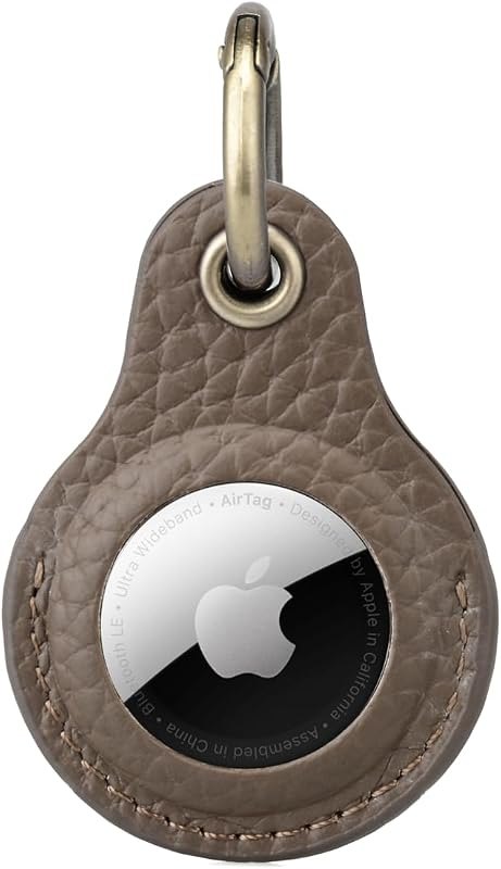 Airtag Keyring Genuine Leather with Brass Key Tags. Apple Airtag Holder Luggage GPS Tracker Dog Airtag Case Keychain