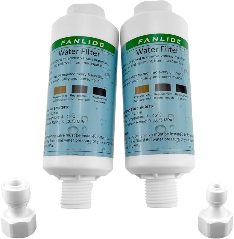 FANLIDE Bidet water filter for electronic bidet seats, Toilet water filter system, compatible with 1/2" 1/4" 3/8"