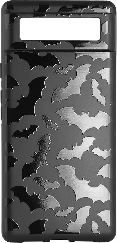 Matte Black Phone Case compatible with - Google Pixel 8 2023 6.2 inch - Protective Silicone Rubber Cover Spooky Cool