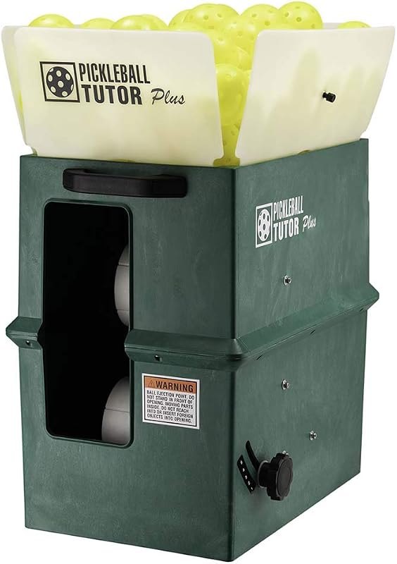 Pickleball Tutor Plus Ball Machine with Remote. Variable TOPSPIN and Backspin. Made in USA by #1 Pickleball Machine