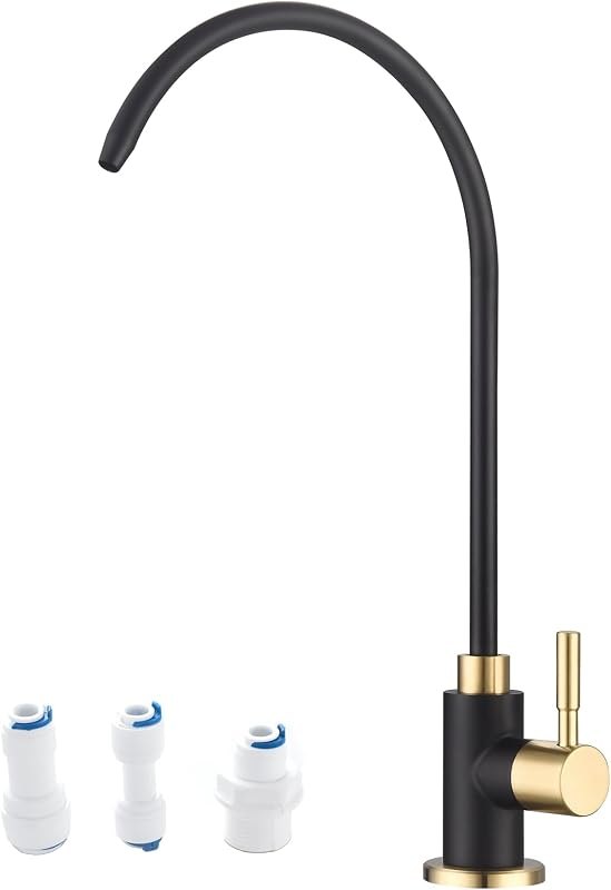 Drinking Water Faucet, Black and Gold — well water air gap for well water air gap