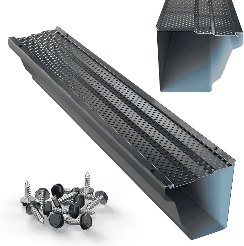 6" Gutter Guards Leaf Filter - Domestic Aluminum Gutter Guard - Contractor Grade Rain Gutter Cover - Made in The USA