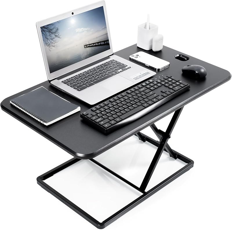 VIVO Black 32 in Single Top Standing Desk Converter, DESK-V032J — 40 inch standing desk converter for inch standing
