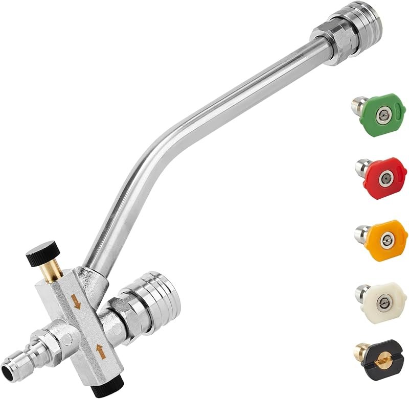 Dual Connector Lance Pressure Washer Foam Cannon with 5 Nozzles — pressure soap injectors for pressure soap injectors
