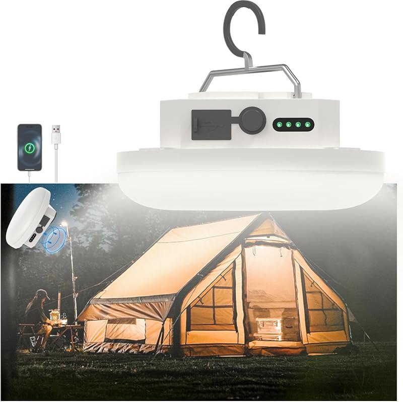 Tent Light LED Rechargeable Camping Portable Hanging Lantern,IPX5 Waterproof Outdoor Lights with 4000LM and Battery