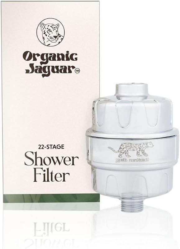 Organic Jaguar Shower Filter, 22 Stage Water Shower Head Filter For Hard Water, Heavy Metals, Chlorine & Impurities