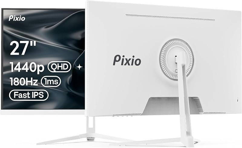 Pixio PX278 Wave White 27 inch 180Hz Refresh Rate Quad HD 1440p Resolution Fast IPS Panel 1ms GTG Response Time