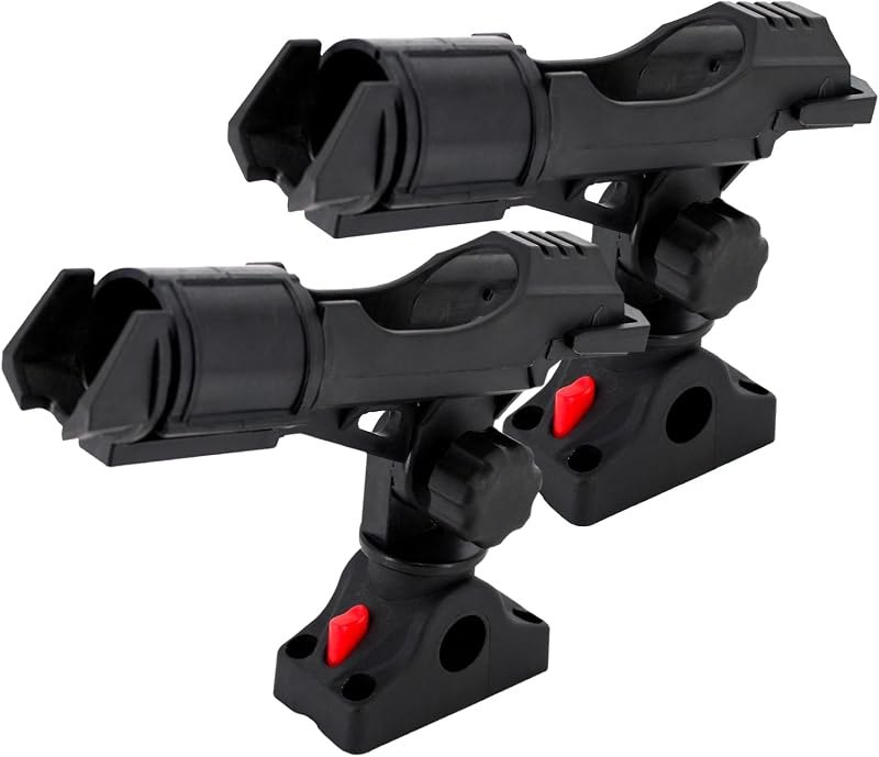 2-Pack Fishing Rod Holders w/ Mount, 360° Adjustable, for Boats & Kayaks — fiberglass fishing rod holder for