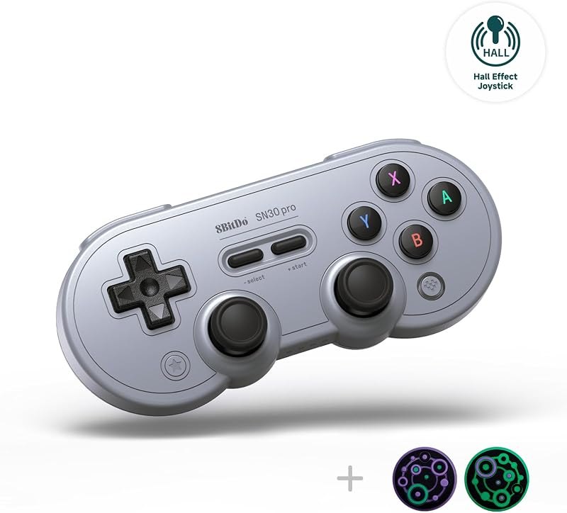 8Bitdo SN30 Pro Bluetooth Wireless Gamepad Retro Controller - Gray — Compact Wireless Gamepad for compact wireless