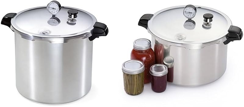 Presto 01781 Pressure Canner and Cooker, 23 qt, Silver & 01755 16-Quart Aluminum canner Pressure Cooker, One Size