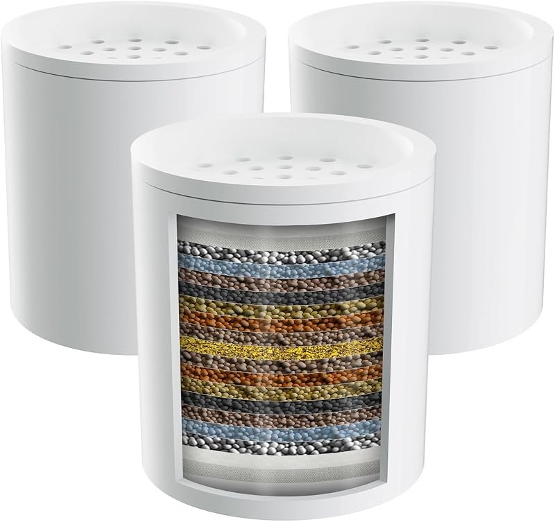 Hibbent 3 Pack 20 Stage Shower Filter Replacement Cartridge for Hard Water — hard water shower filter for hard water