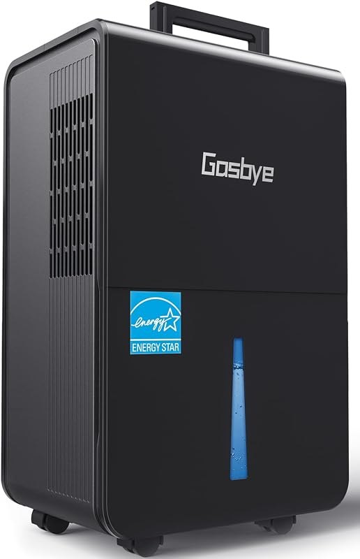 Gasbye 6000 Sq.Ft 2026 Energy Star Dehumidifier for Basement Max 115Pints/D — 50 pint dehumidifier with casters for
