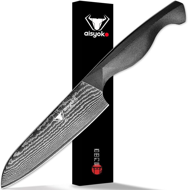 aisyoko Santoku Knife 5" inches-Japan 8C Super Steel 67 Layer Damascus Steel-Sharp Kitchen Knife-Full Tang ABS