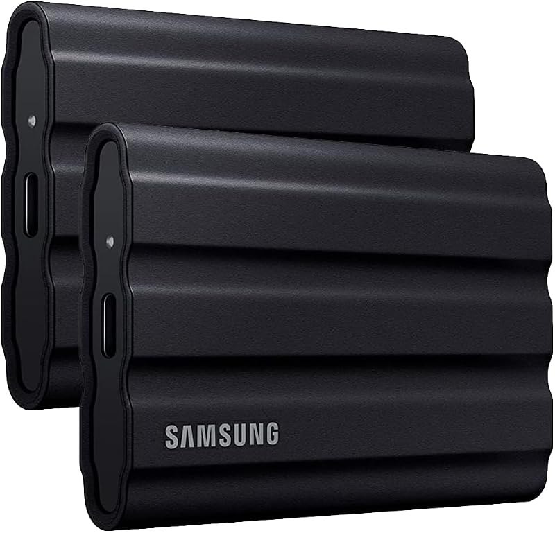 MU-PE4T0S T7 4TB Shield Portable SSD, USB 3.2, Black (2-Pack)