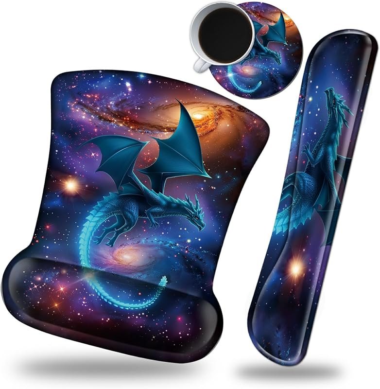Keyboard Wrist Rest and Mouse Wrist Rest Pad Set, Made of Memory Foam with Non Slip Rubber Base Ergonomic Gel Wrist