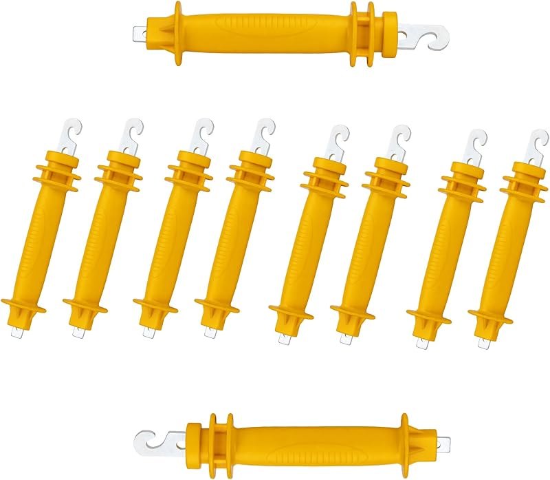 Electric Fence Gate Handle Rubber Gate Handle for Garden Farm Yellow 10 Pcs — farm fence tester for electric fence