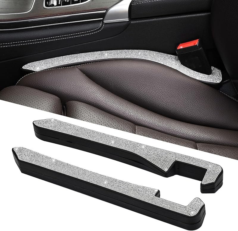 Bling Diamond Car Seat Gap Filler for Car SUV and Truck, 2 Pack Universal Gap Stopper to Fill The Gap Between Seat