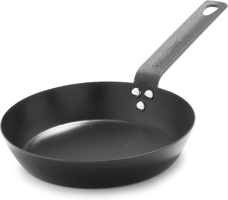 Merten & Storck Carbon Steel 12" & 8" Frying Pans Skillets Bundle, Pre-Seasoned Cast Iron, Lightweight Durable Easy