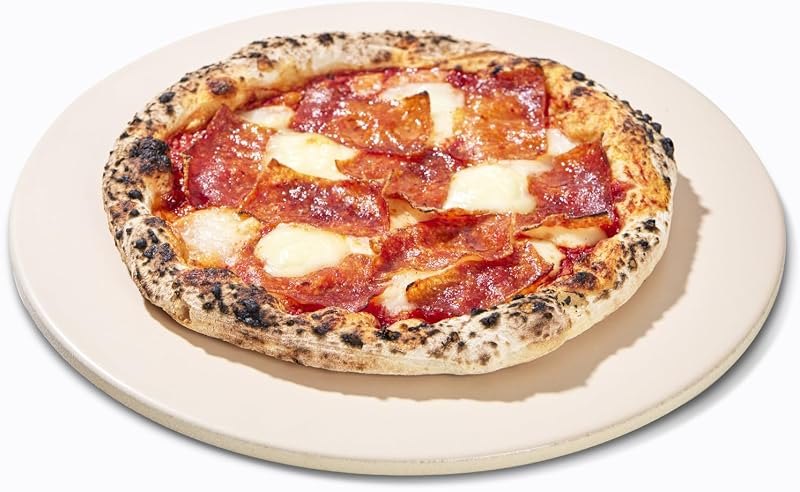 12.6" x 0.4" Coating Pizza Stone, Cordierite & Ceramic Round Pizza Stones for Oven Grill BBQ, Food Grade Baking Stone