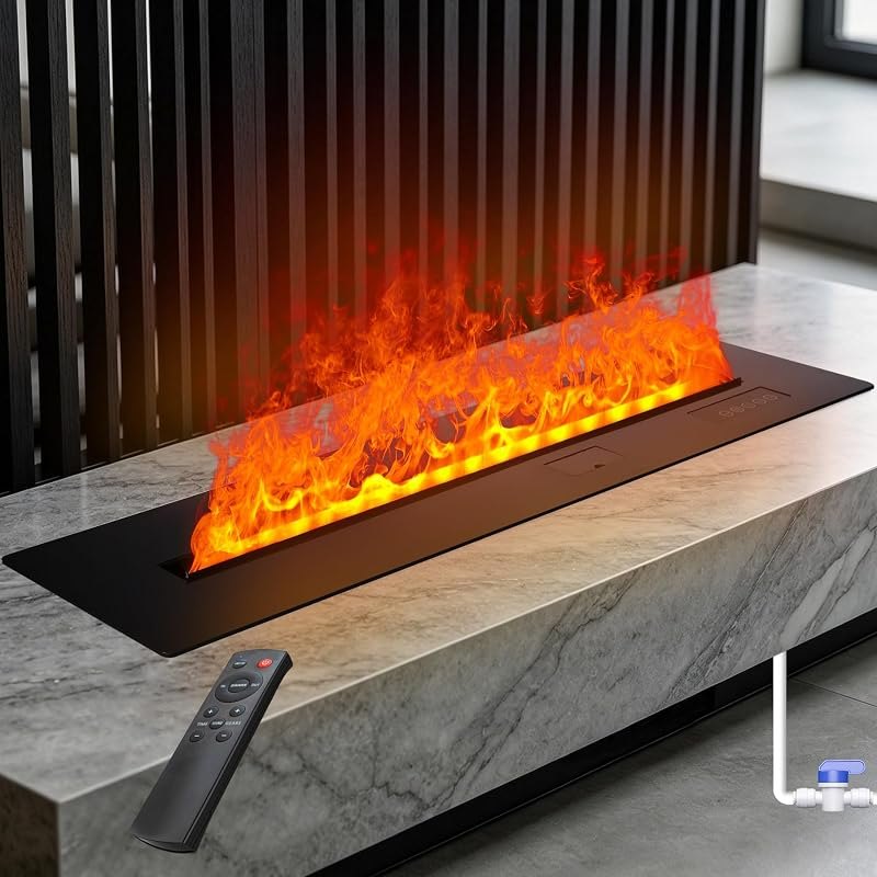 39.37" SXYSGF Water Vapor Fireplace,Ultra Real Flame,Recessed Dual Water — electric fireplace insert for electric