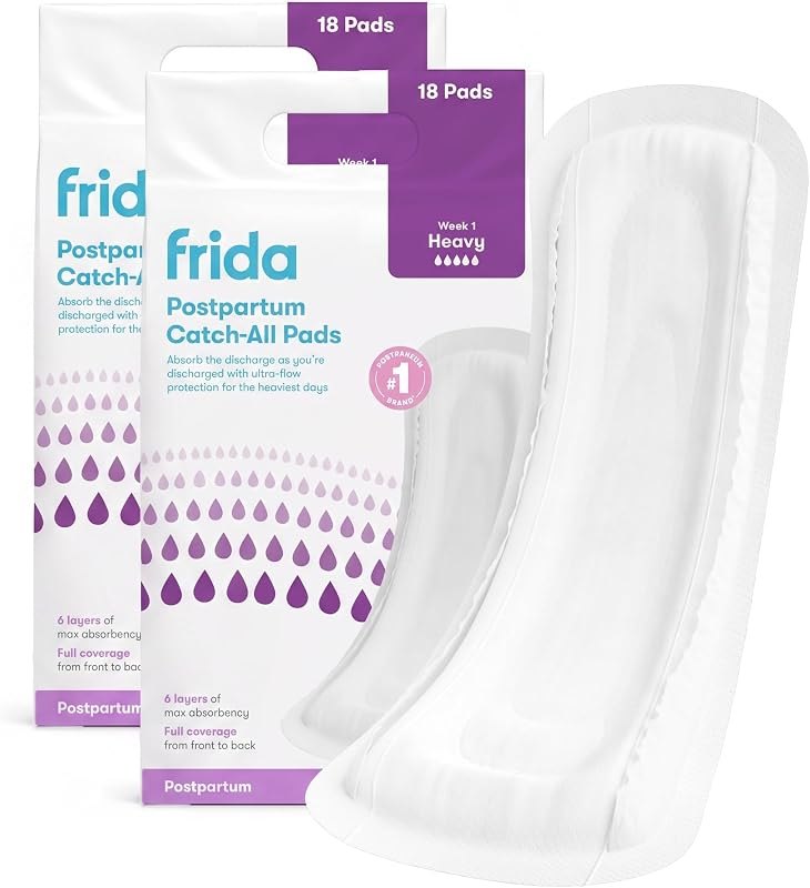 Frida Mom Postpartum Pads, Leak Proof Feminine Care Maxi Pads, 6 Layers of Protection for Maximum Absorbency (18ct)