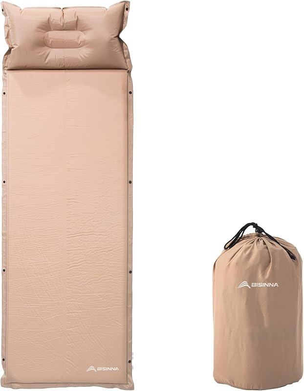 BISINNA Self Inflating Sleeping Pad Thick Foam Sleeping Mattress — inflatable for sleeping pad camping