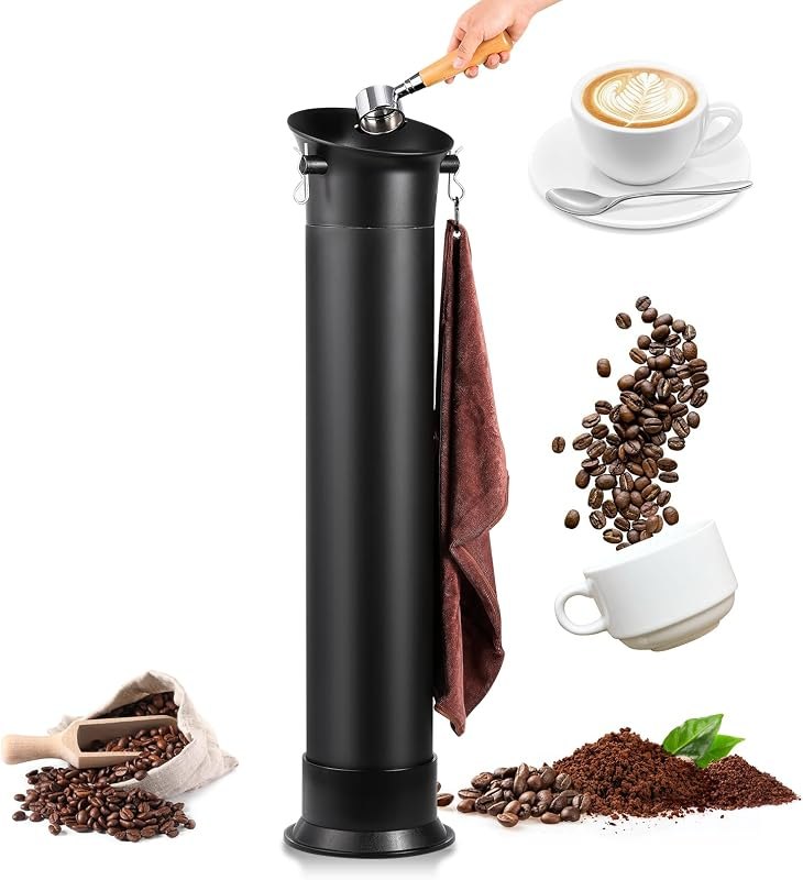 Newhai Espresso Coffee Knock Box for Commercial Use, with 30 Gabbage Bags & towal, Detachable Design, 4.2 Gal Large