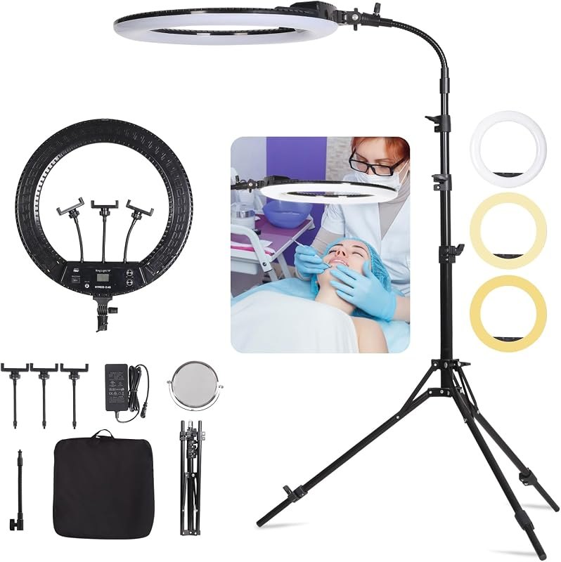 19 inch LED Ring Light Kit for Studio Portrait Photography, YouTube Video Recording, Live Streaming, Eyebrow