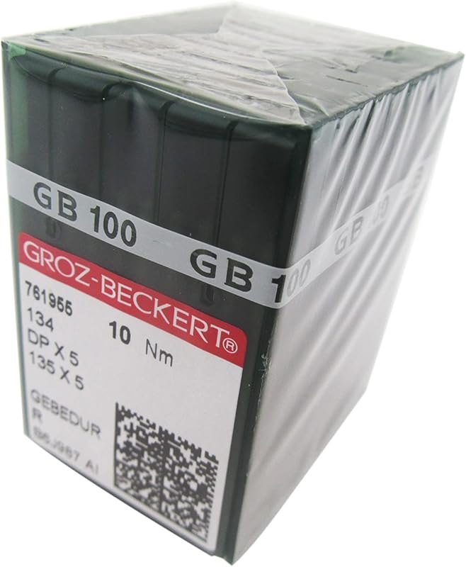 GROZ-BECKERT Needle in CKPSMS Clear Plastic Box- 100 Groz-Beckert 134 135X5 DPX5 SY1955 Gebedur Titanium Sewing
