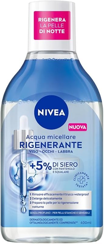 NIVEA Regenerating Serum Infused Micellar Water 400 ml (13.53 fl oz) 2 Pack — skin micellar water for skin micellar