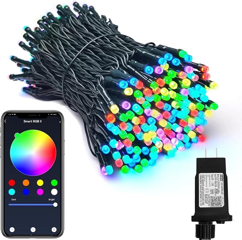 PMS Smart WiFi LED Christmas Lights, APP-Controlled RGB Fairy String Lights, Ideal for Xmas Tree, Garden, Home, Party