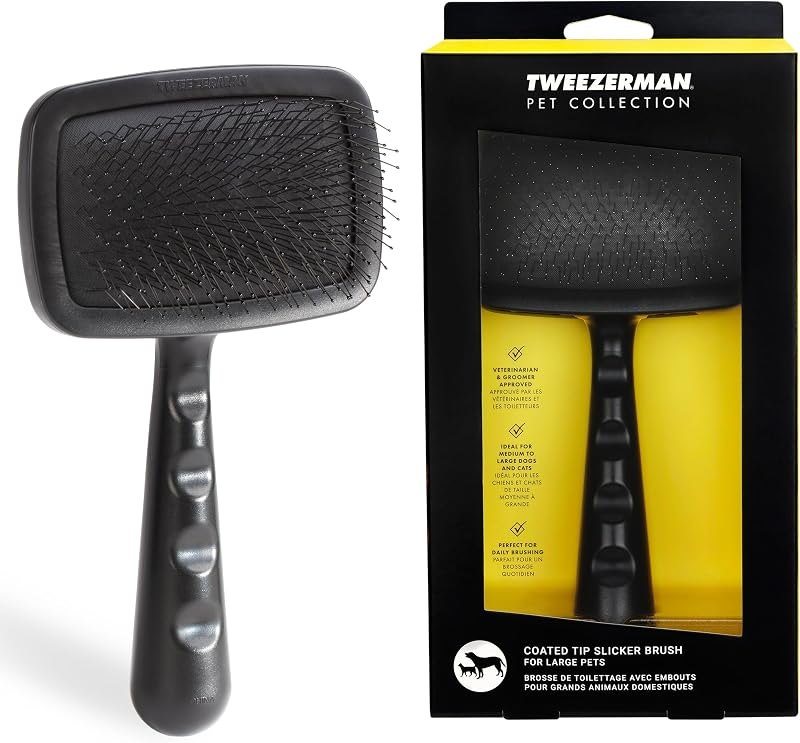 Tweezerman Slicker Brush for Pets-Grooming Brush with Coated Bristles — pets slicker brush for pets slicker brush