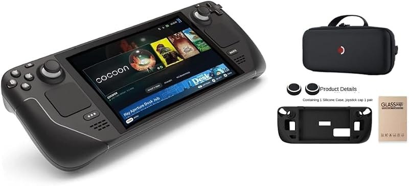 Valve Steam Deck 2TB Upgraded Handheld Gaming Console with Carring case, 1280 x 800 OLED Display Silicone Soft Cover