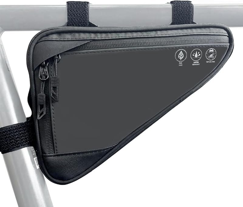 Bike Frame Bag, Reflective Water-Resistant Bicycle Triangle Pouch — Bike Travel Bag for bike travel bag