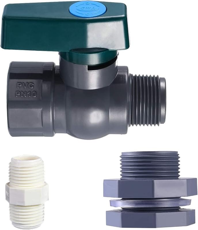 Rain Barrel Spigot,Thread Seal Tape Bulkhead Fitting for Aquariums Water Tank 3/4 Inch PVC DN20 — rain barrel spigot