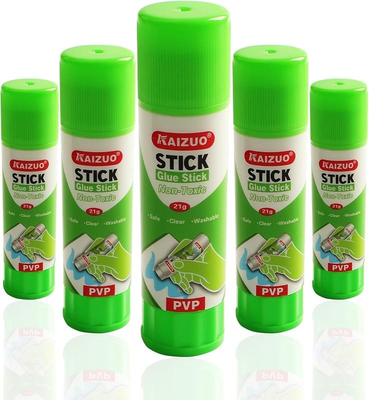 3D Printer PVP Glue Sticks - FYSETC 5 PCS Solid Adhesive for Hot Bed Print Filament - Prevent Warping on Heatbed Easy