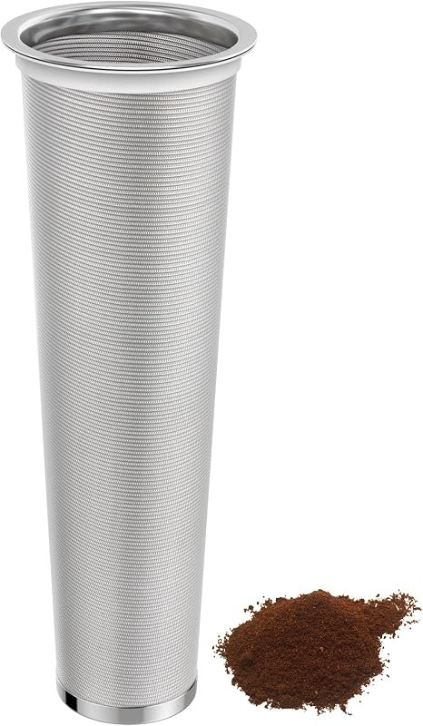 Cold Brew Strainer for 64oz Wide Mouth Mason Jars - 100-Micron Fine Mesh, Reusable 304 Stainless Steel Coffee Cold
