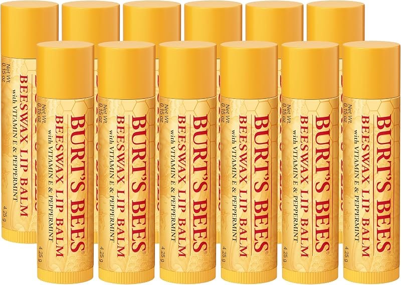 Burt's Bees Lip Balm, Original Beeswax, 0.15 oz., 12 Tubes — best Petroleum Jelly Lip Balm for petroleum jelly lip balm