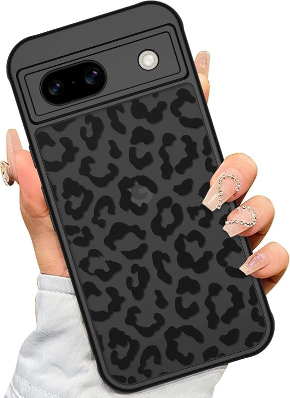 AIGOMARA Case for Google Pixel 8a Black Leopard — case for google pixel case