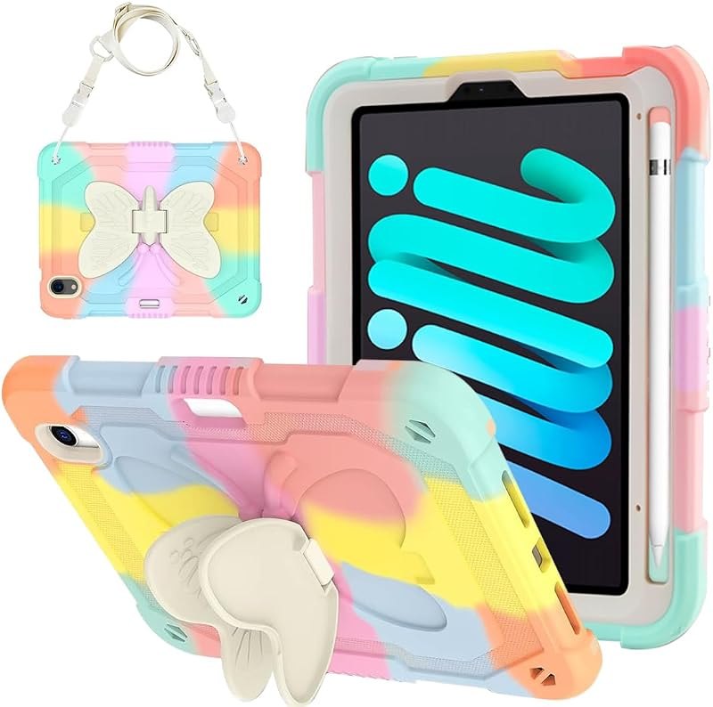 DreamerX for iPad mini 7 (A17 Pro) / Mini 6 Case 8.3 Inch - Cute Girls Women Kawaii Teens Girly Butterfly Case with