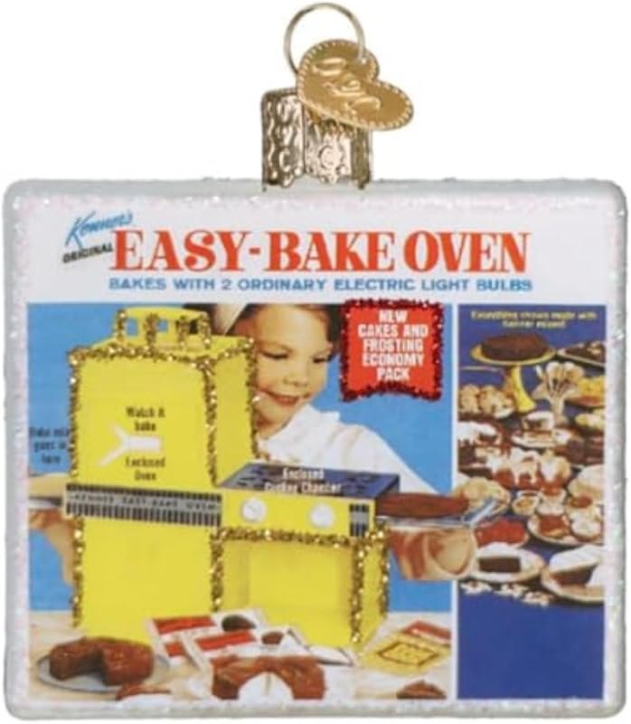 Old World Christmas Easy-Bake Oven Glass Blown Ornament for Christmas Tree, Handcrafted Holiday Decoration, Children's