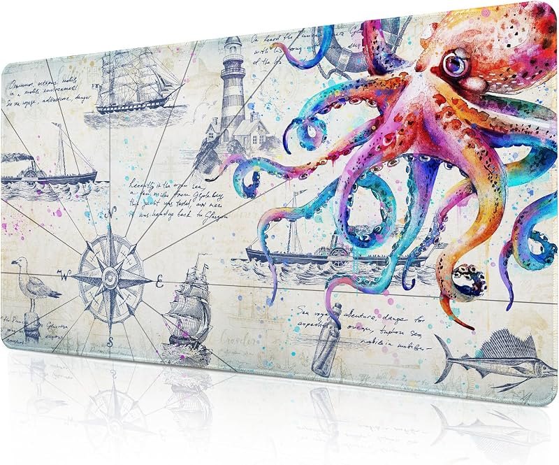 Large Mouse Pad Gaming, Desk Mat for Desktop, Big Mousepad, Grey Desk Pad Computer Desk Mat for Keyboard and Mouse