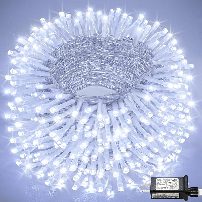 165FT 500 LED Outdoor String Lights, Christmas Lights Indoor, Cool White — icicle christmas lights for icicle