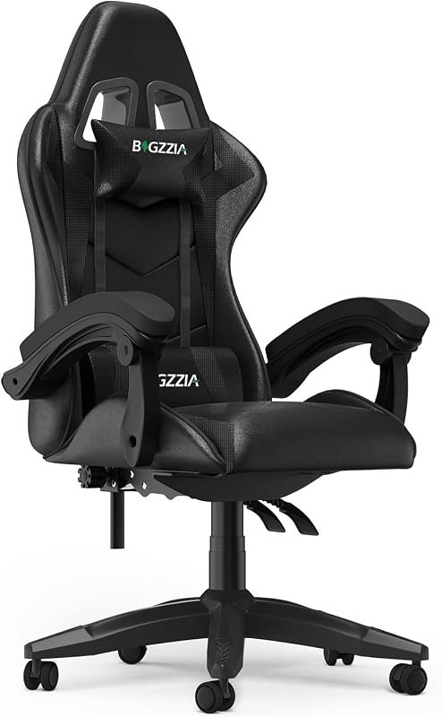 Gaming Chair with Lumbar Support, Comfy Gamer Chairs Black — black mesh gaming chair for black mesh gaming chair